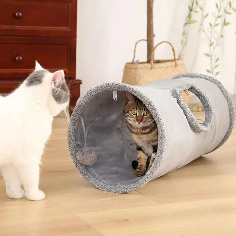 Cat Tunnel Pet Toys Play Hide Tube With Ball For Large Cat Dogs Rabbit - S- 67x30CM