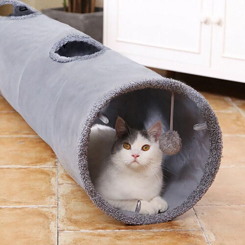 Cat Tunnel Pet Toys Play Hide Tube With Ball For Large Cat Dogs Rabbit - S- 67x30CM