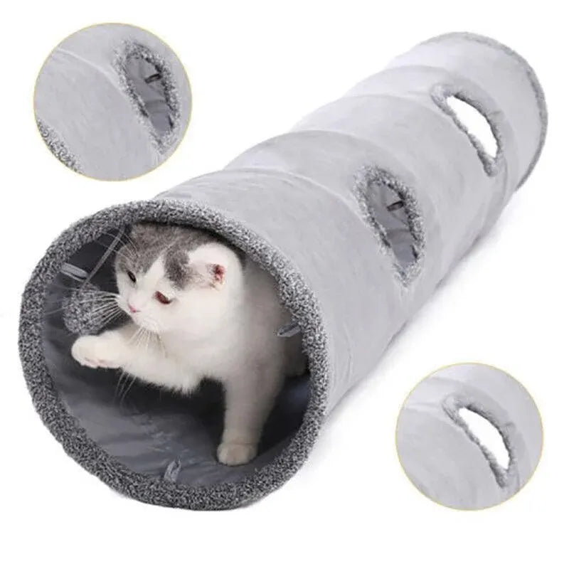 Cat Tunnel Pet Toys Play Hide Tube With Ball For Large Cat Dogs Rabbit - S- 67x30CM