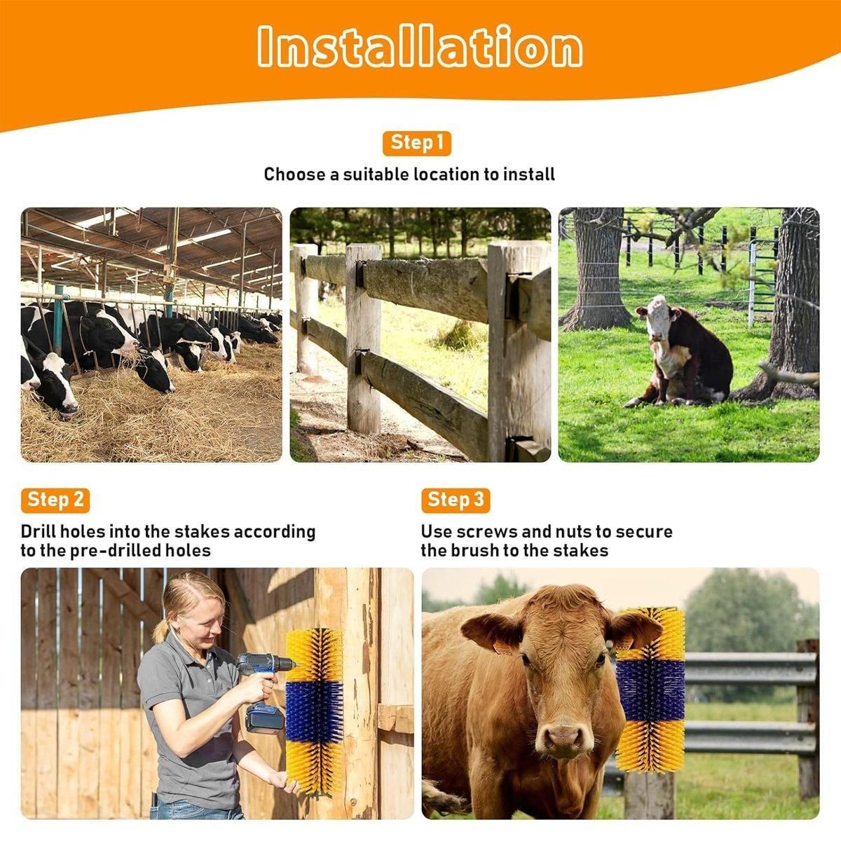 Multifunctional Livestock Brush Massage Scratching and Cleaning Rubbing Brush