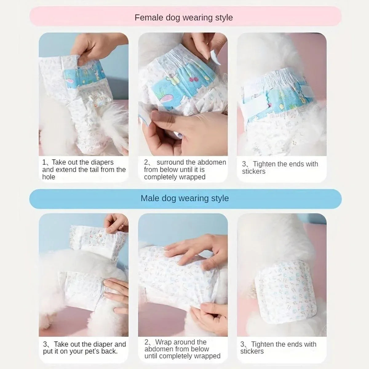 Dog Physiological Pants Pet Diaper Underwear for Hygiene and Incontinence Management - Female - S