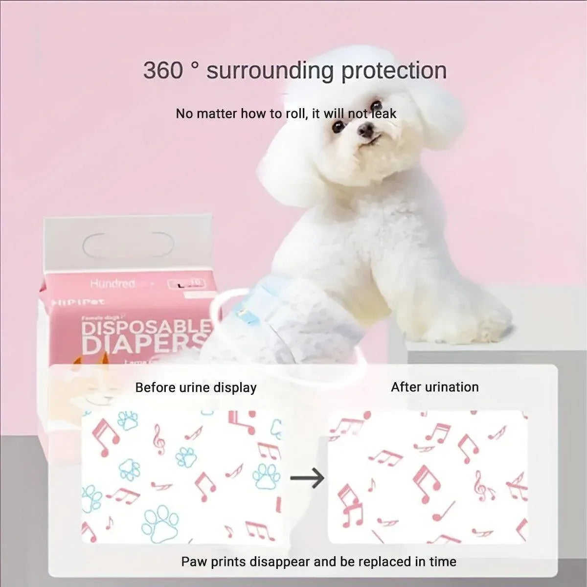 Dog Physiological Pants Pet Diaper Underwear for Hygiene and Incontinence Management - Female - S