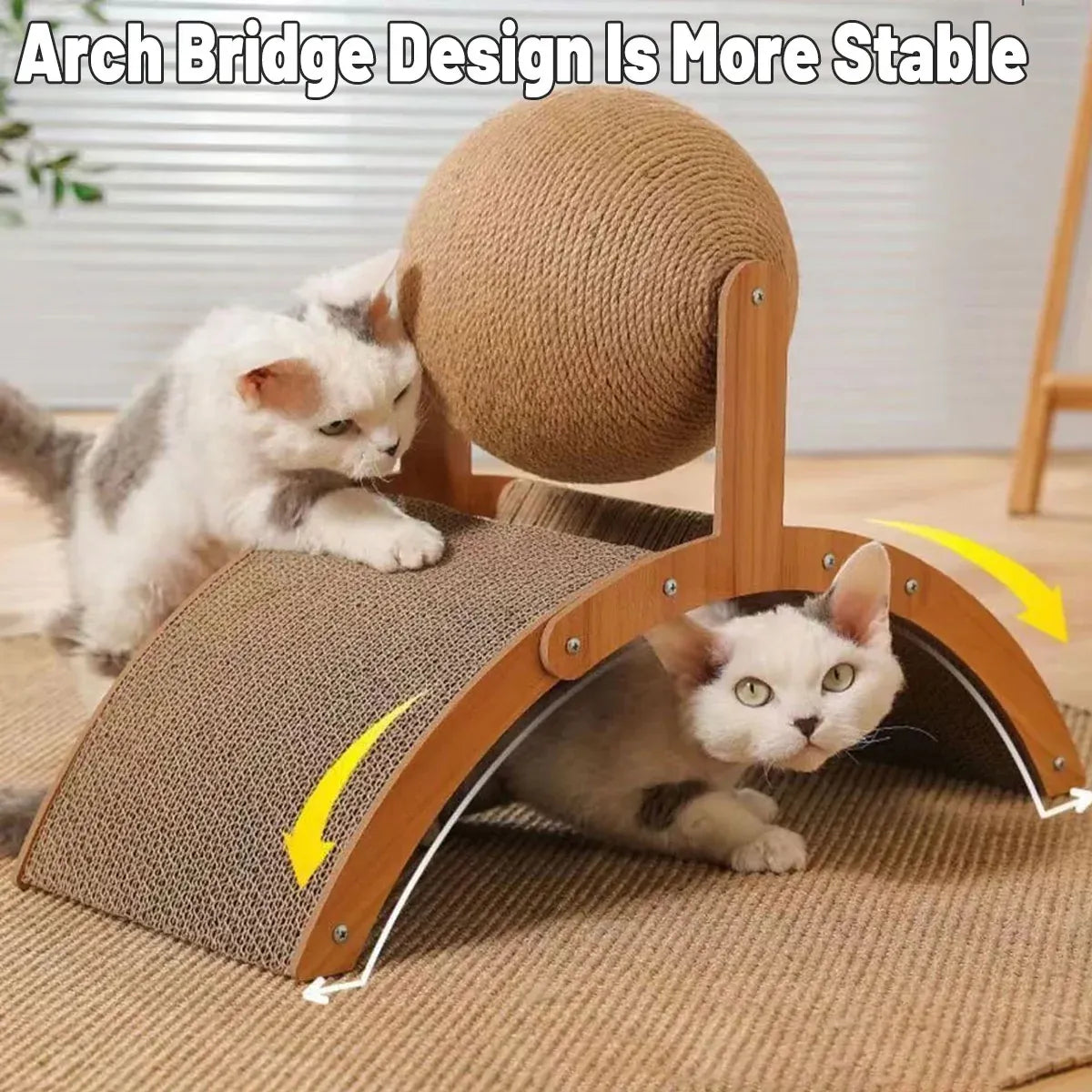Ferris Wheel Cat Toy Standing Cat Grab Ball Scratch Board Kitten Interactive