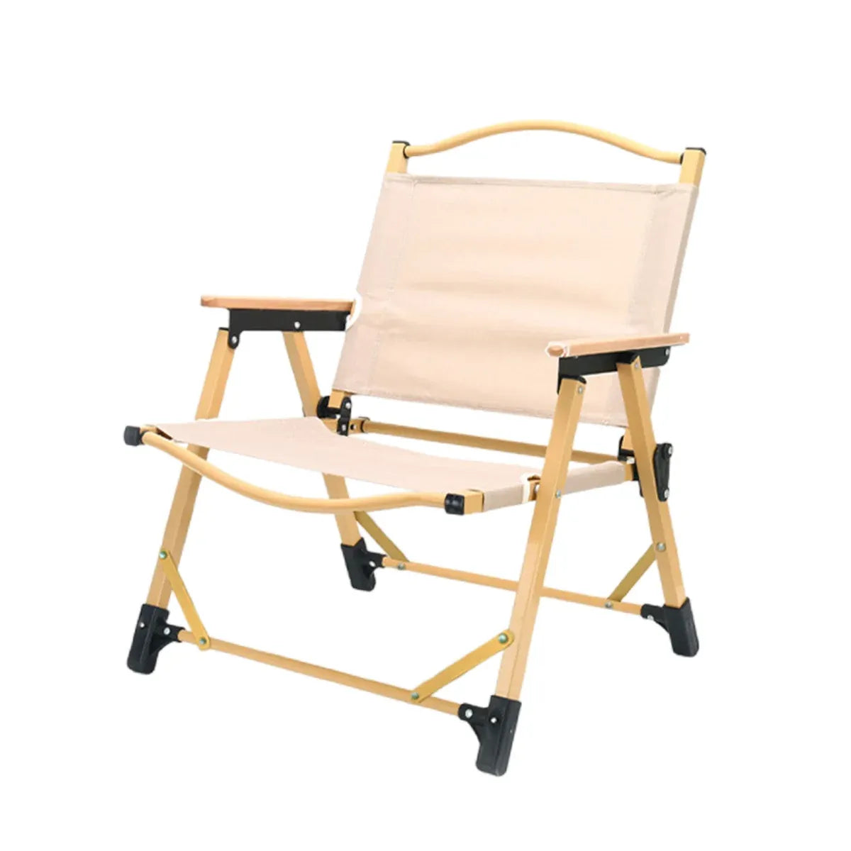 Outdoor Folding Chair Portable Camping Seat Compact Foldable Chair for Picnic - Khaki