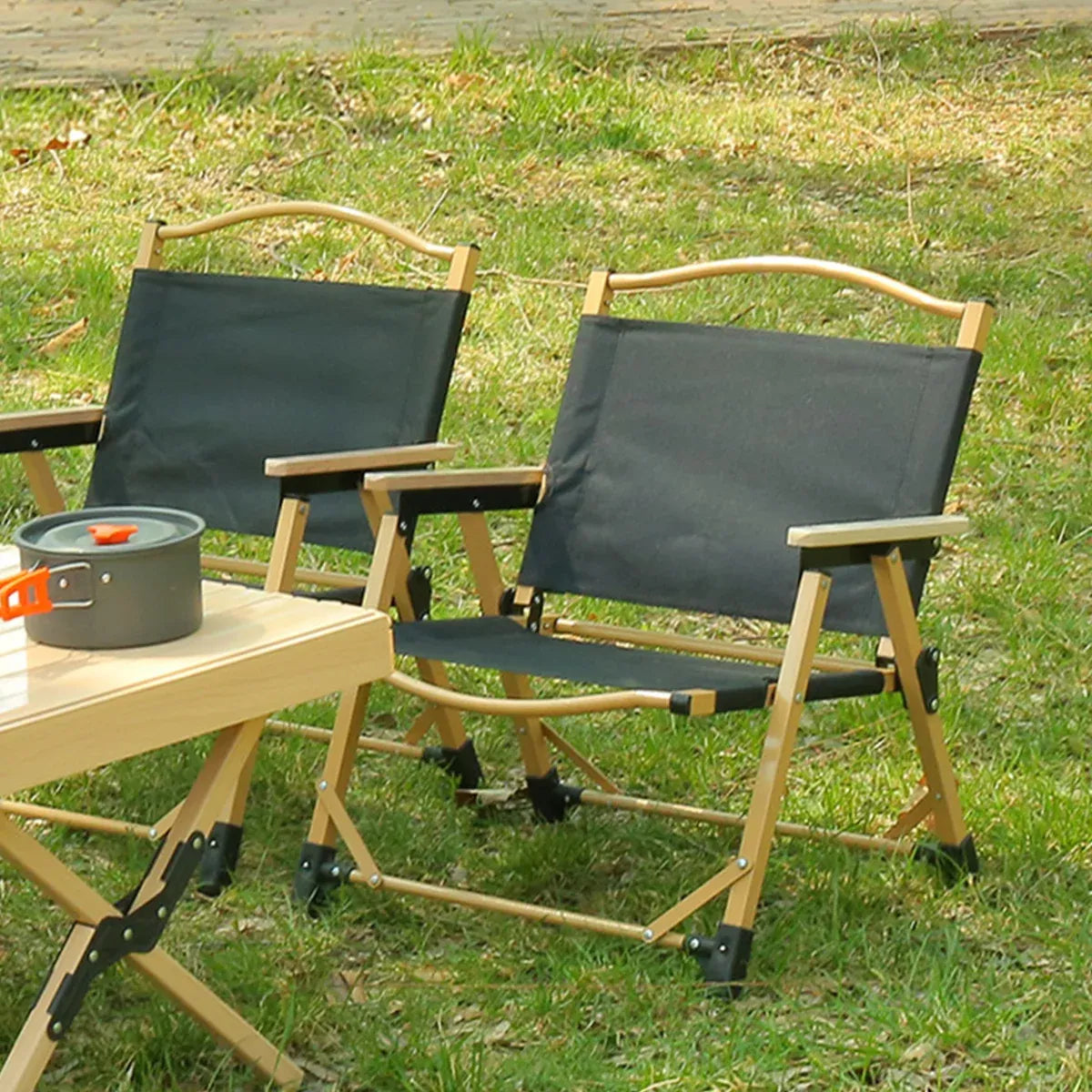 Outdoor Folding Chair Portable Camping Seat Compact Foldable Chair for Picnic - Khaki
