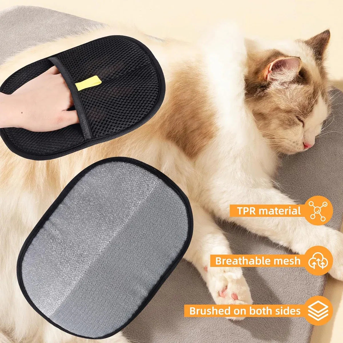 2PCS Dual Direction Pet Static Hair Removal Cleaning Gloves Universal Size