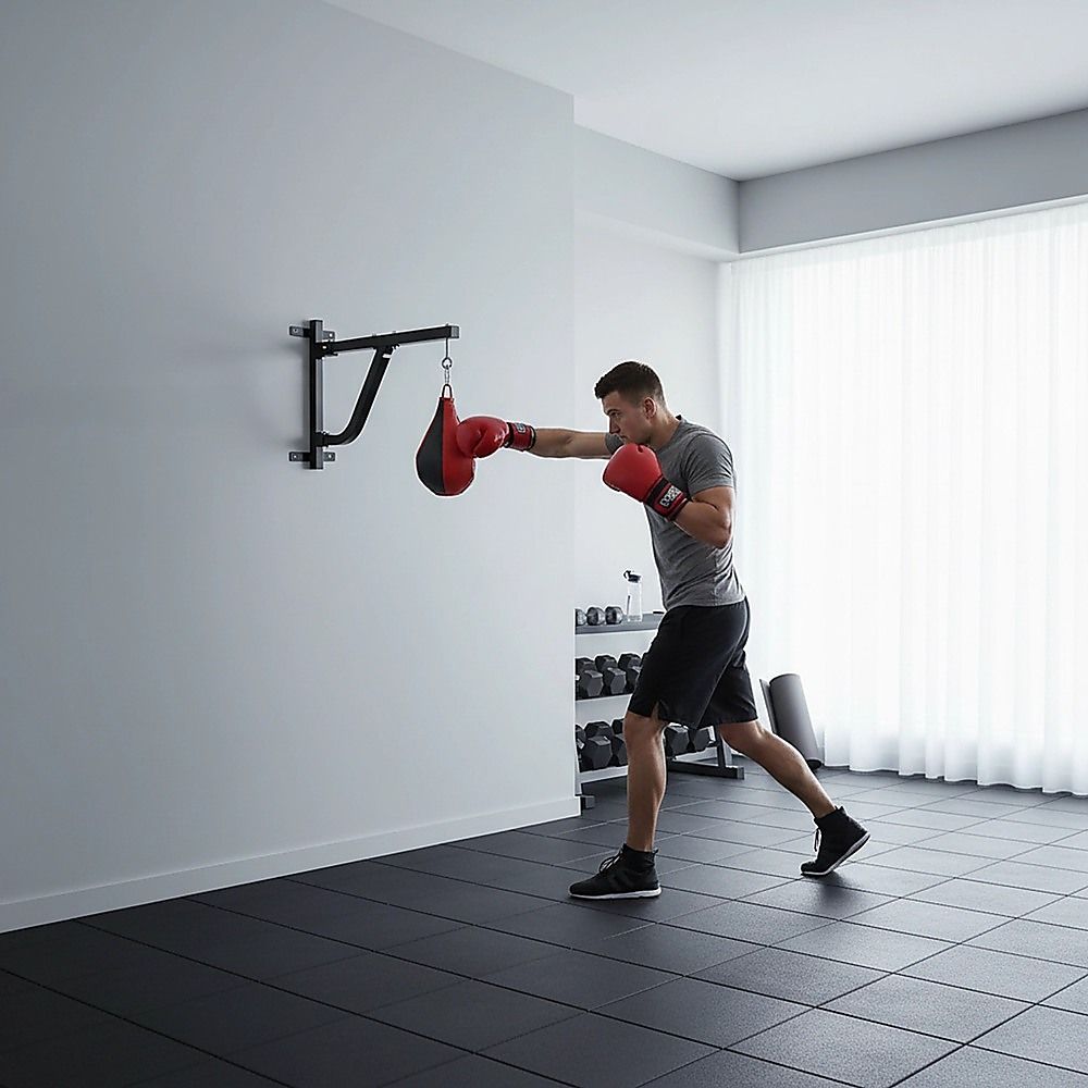 Boxing Punching Bag Wall Pivot Rack – Swivel Mount for Home Gym