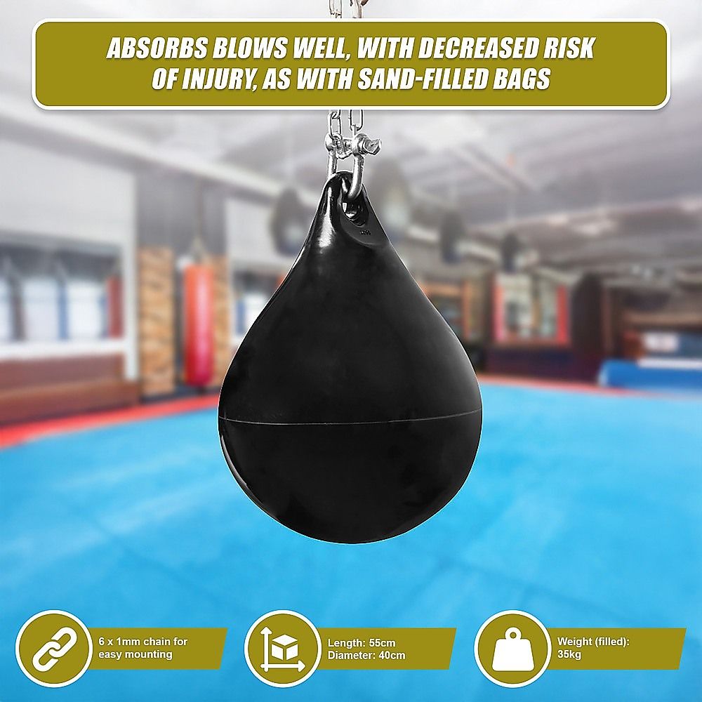 30L Water Punching Bag Aqua with D-Shackle and Chain
