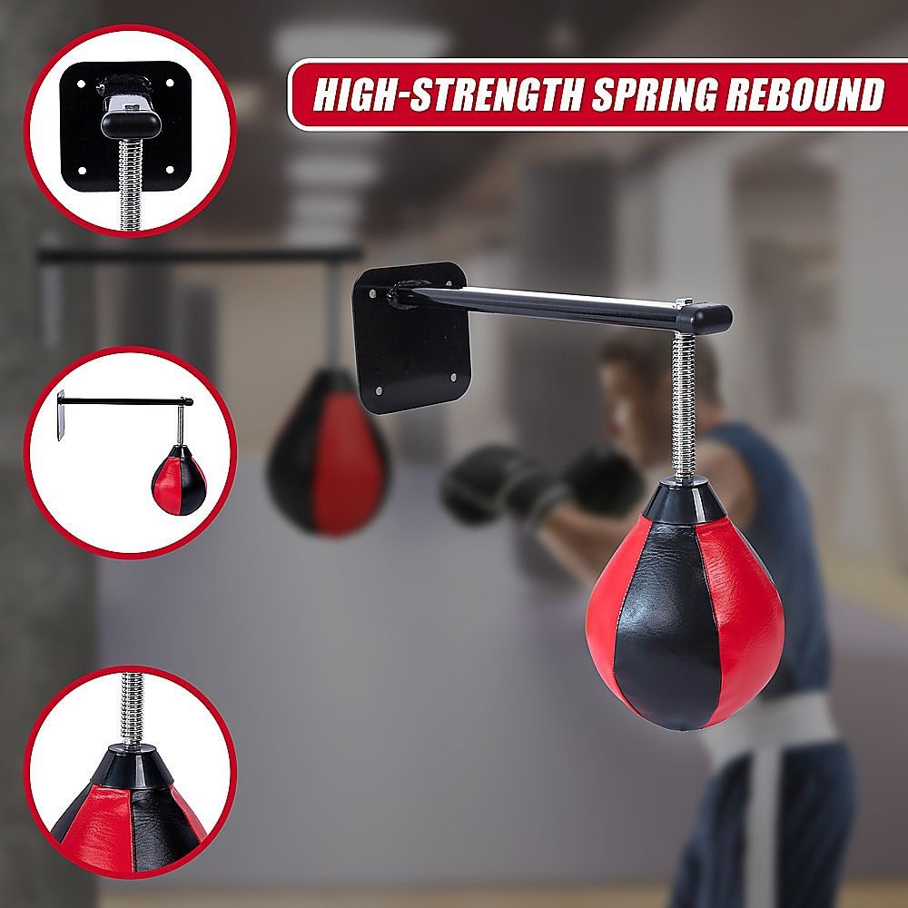 Wall Hanging Boxing Punching Bag Speed Training Stress Relief Kit with Wall Mount Bracket