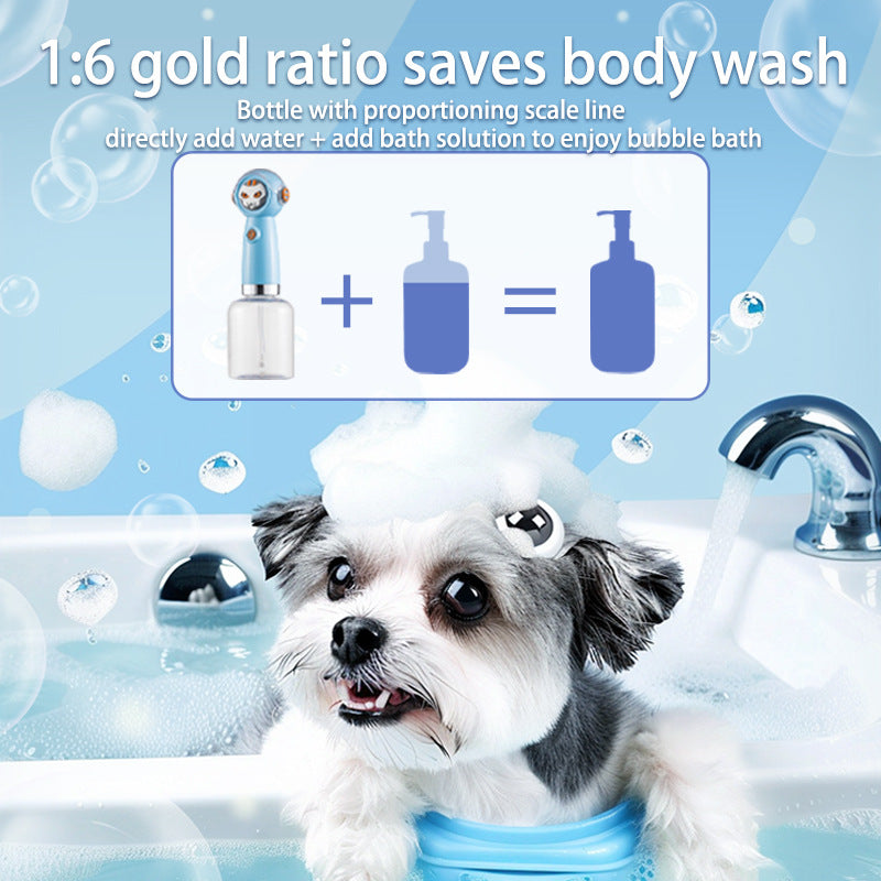 White Electric Pet Shampoo Foamer Gun - Dense Foam, Quiet Operation, Easy Bath