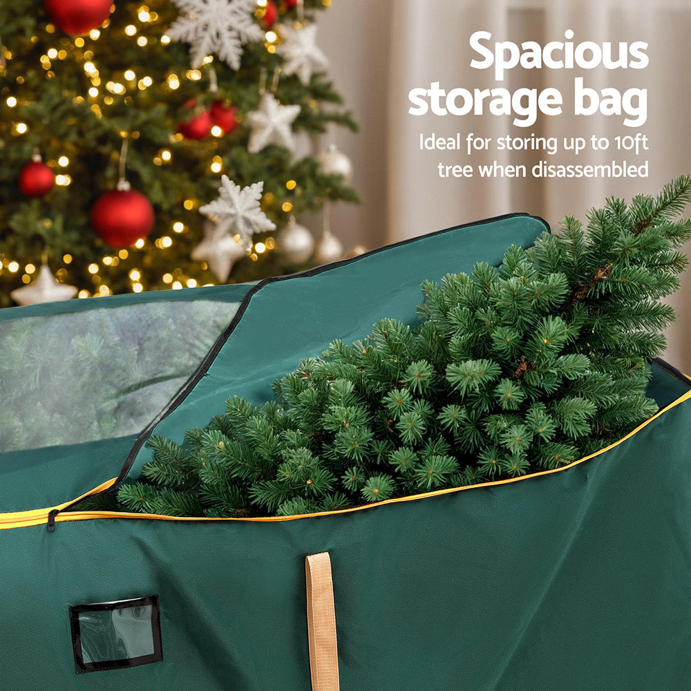 Jingle Jollys Christmas Tree Storage Bag Up to 10ft Visible Handle Wheels Green