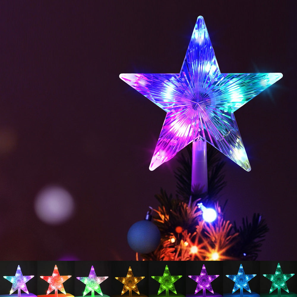 Jingle Jollys Christmas Tree Topper Star RGB LED Xmas Decor 80 Modes APP Control
